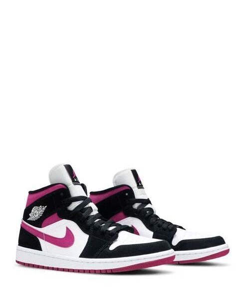 Alternative view of jordan retro 1 mid CACTUS FLOWER
