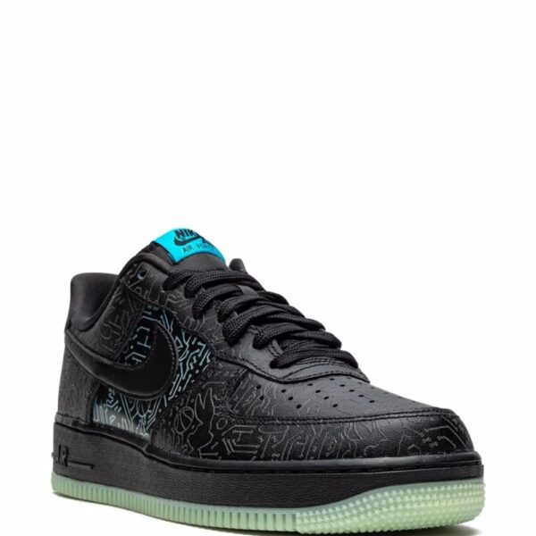 Alternative view of airforce 1 computer chip x space jam glows in dark reflective