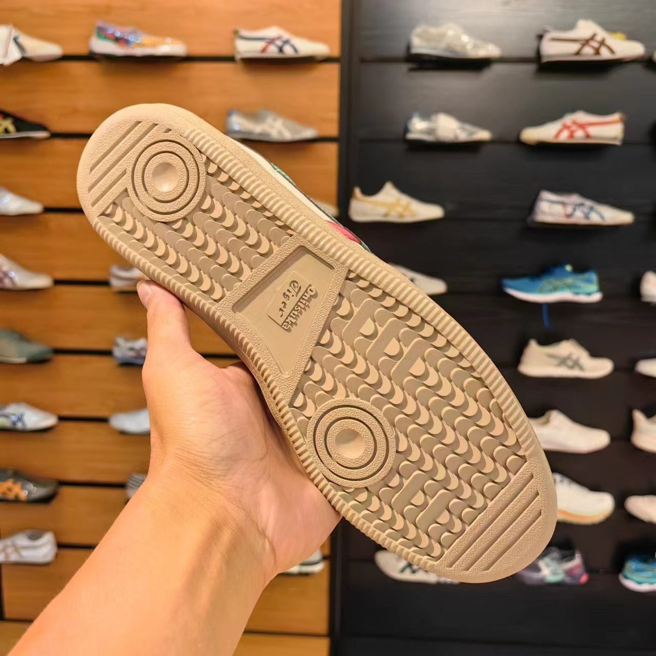 Branded Tiger Sneakers Tokuten Beige Green Red - Image 3