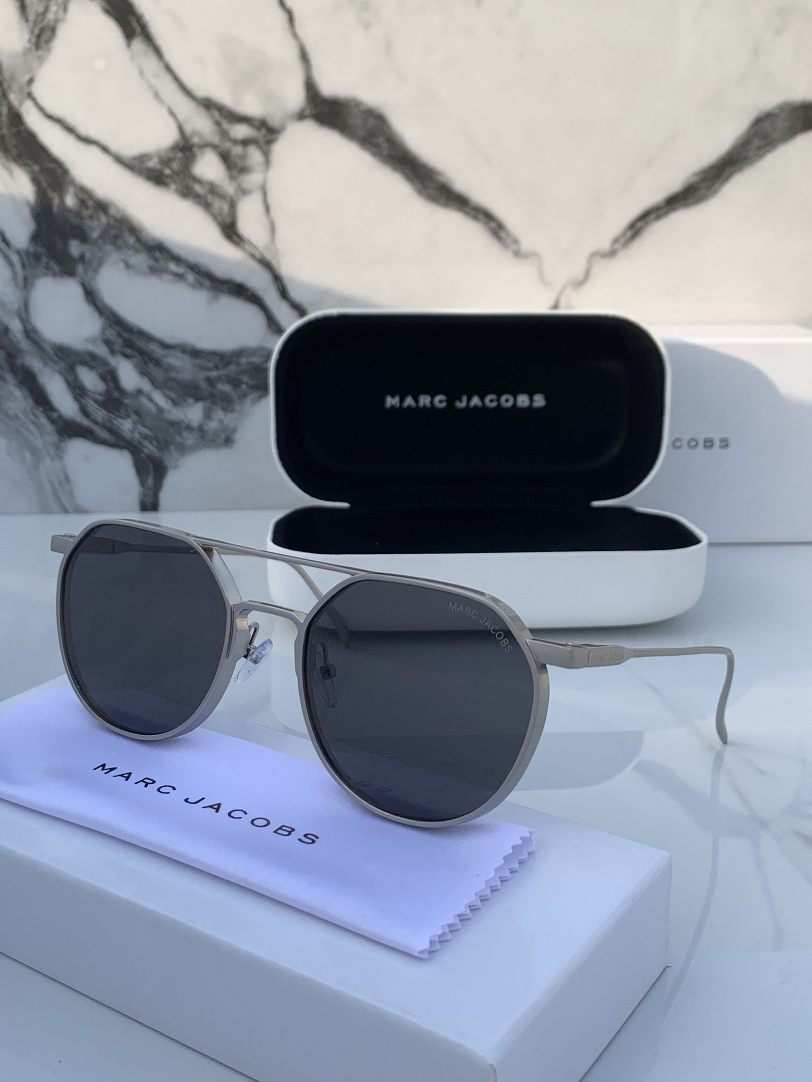 Branded MJ Silver Grey Sunglasses (With Original Kit) - Image 2