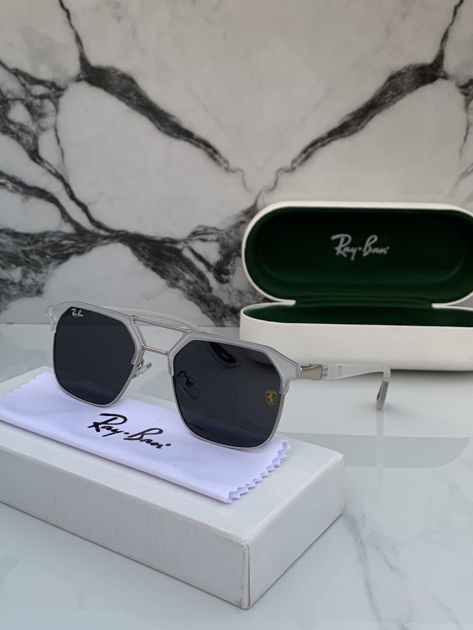 Branded RB White Black Sunglasses (With Original Kit)