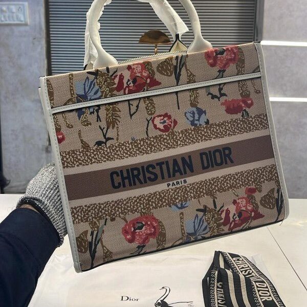 Alternative view of Branded CD Mini Tote Bag With Dust Bag Flower Print