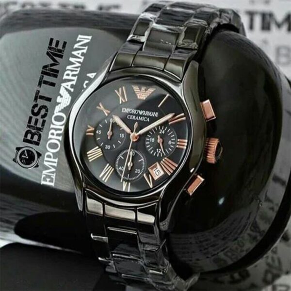 Alternative view of Armani Ceramica Black Copper Metal Watch