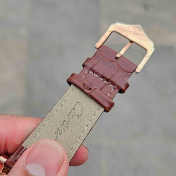 Alternative view of Cartier Leather Brown Automatic Watch Circle Dial B