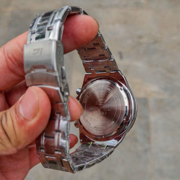 Alternative view of Edifice Silver Black Metal Watch