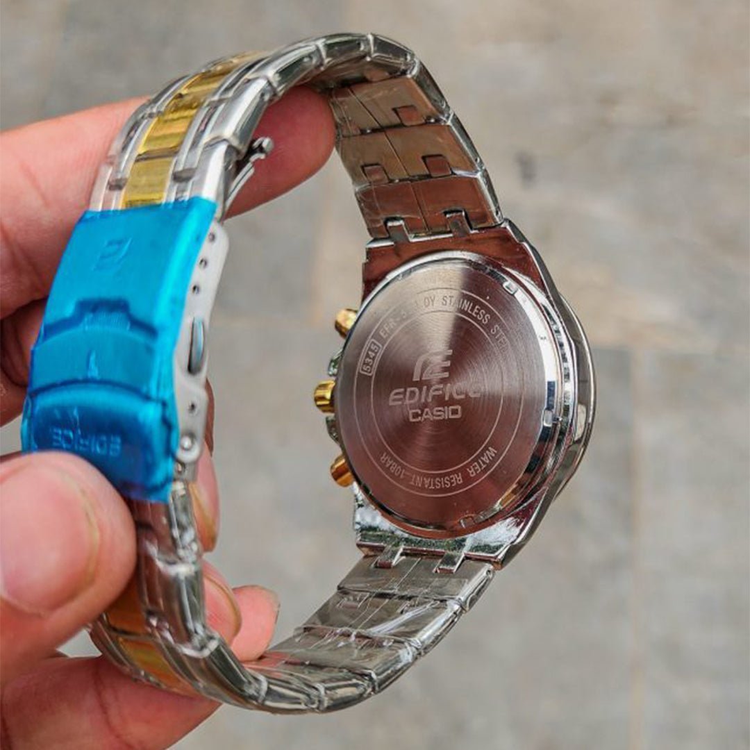 Edifice Silver Gold Black Metal Watch - Image 2