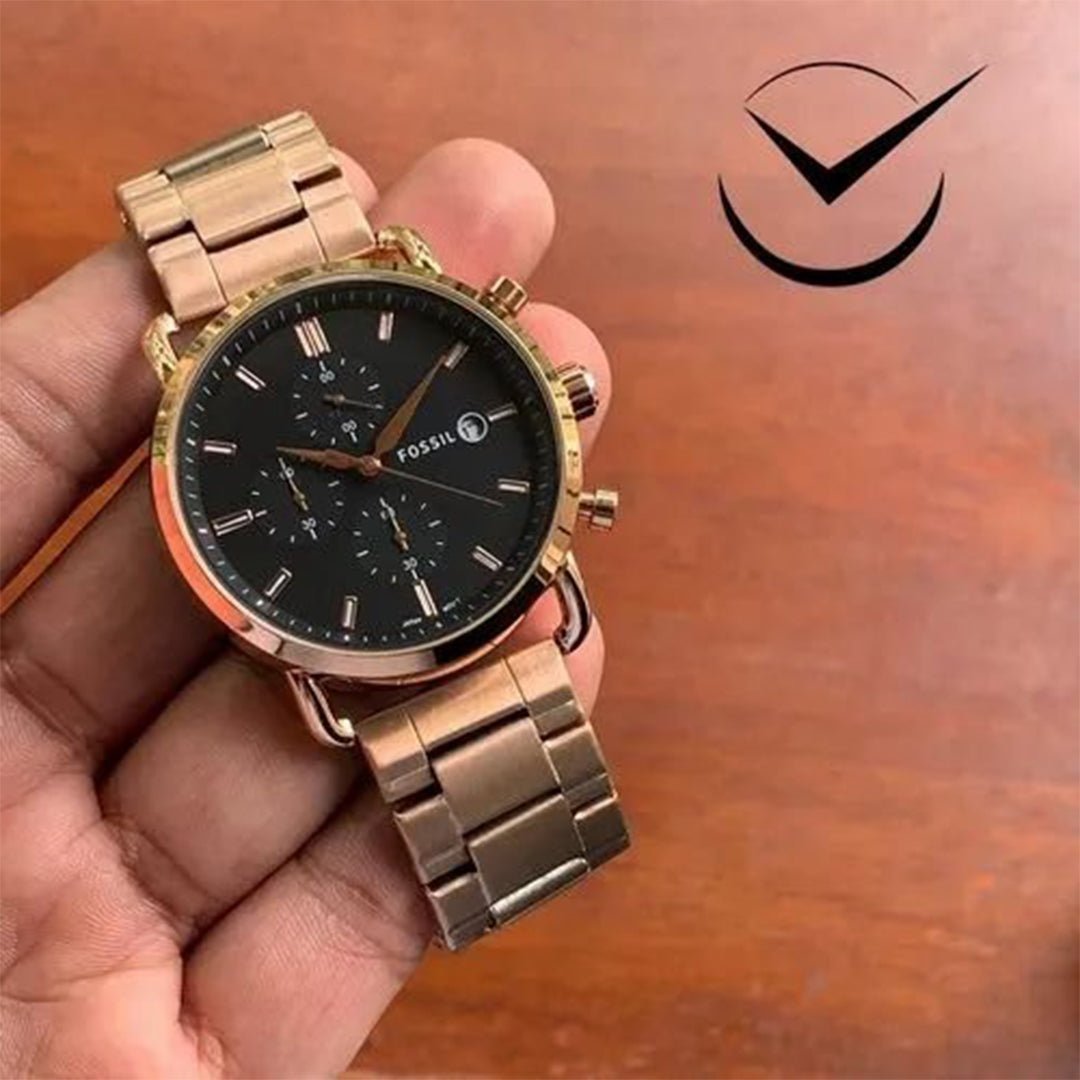 Fossil Rose Gold Black Metal Watch - Image 2