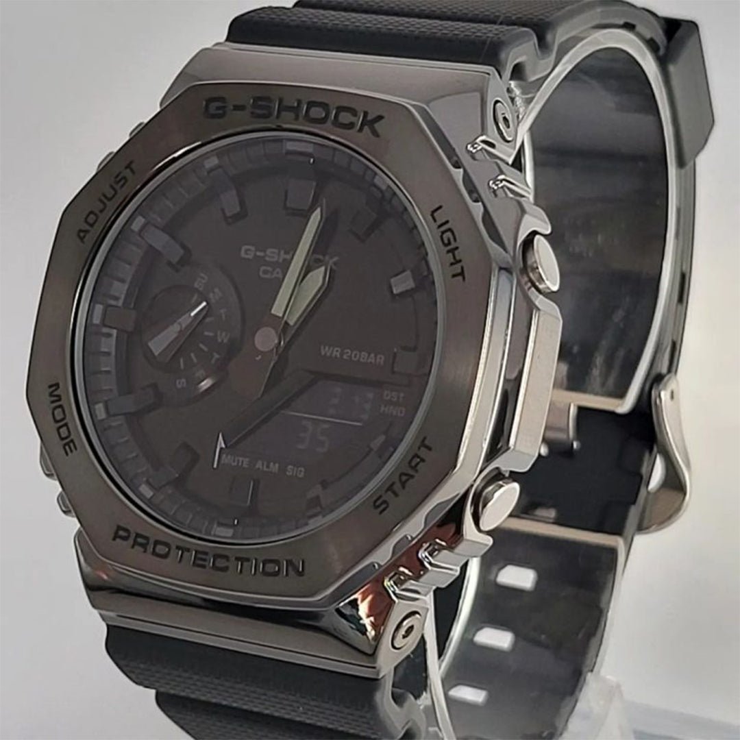 G-shock Gm 2100 Stainless Steel Black Dial Black Strap Watch - Image 3