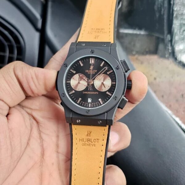 Alternative view of Hublot Brown Black Dial Leather Belt Watch