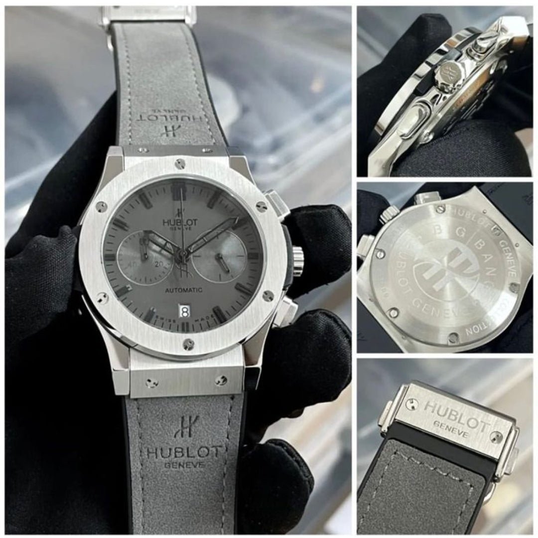 Hublot Grey Leather Belt Rohit Sharma Watch - Image 3