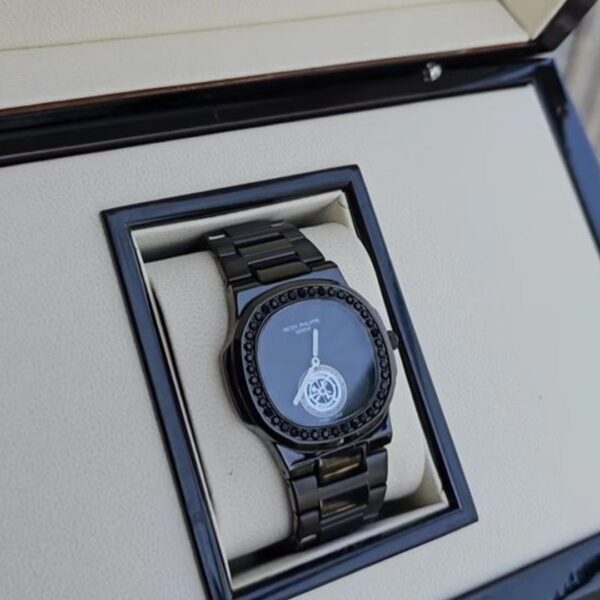Alternative view of Patek Phillipe Black Diamond Studded Watch