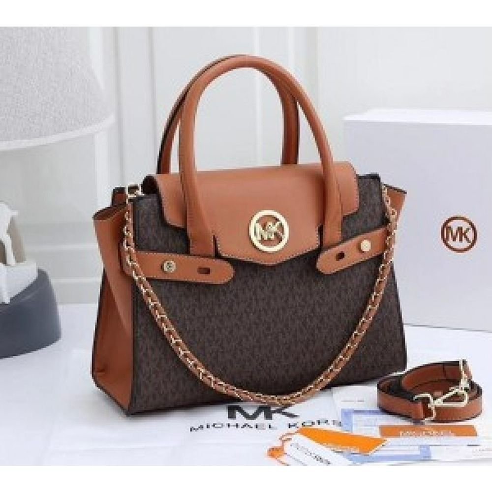 Branded MK CARMEN MD FLAP SATCHEL SHOULDER BAG (BZ) - Image 3