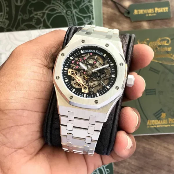 Alternative view of Audemars Piguet Skeleton AP Royal Oak Silver Skeleton Metal